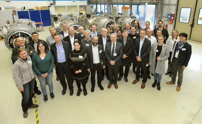 Group picture of the workshop participants at the Serial Test Facility (STF).